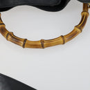 GUCCI Bamboo Hand Bag Leather 2way Black Gold 001 2854 1577 Auth 155217-9