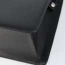 BURBERRY Hand Bag Leather Black Silver Auth 155218-9