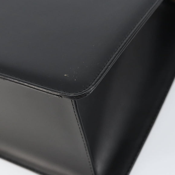 BURBERRY Hand Bag Leather Black Silver Auth 155218