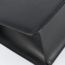 BURBERRY Hand Bag Leather Black Silver Auth 155218-16