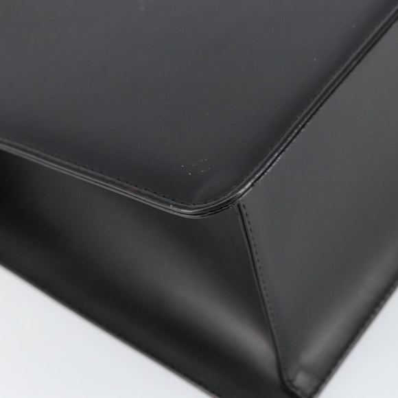 BURBERRY Hand Bag Leather Black Silver Auth 155218