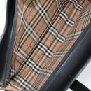 BURBERRY Hand Bag Leather Black Silver Auth 155218-11