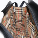 BURBERRY Hand Bag Leather Black Silver Auth 155218-17