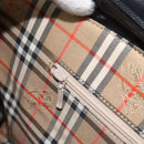BURBERRY Hand Bag Leather Black Silver Auth 155218-19