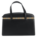 BURBERRY Hand Bag Leather Black Silver Auth 155218-13