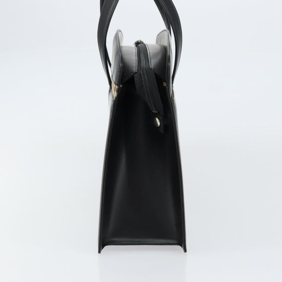 BURBERRY Hand Bag Leather Black Silver Auth 155218