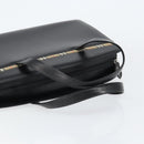 BURBERRY Hand Bag Leather Black Silver Auth 155218-7