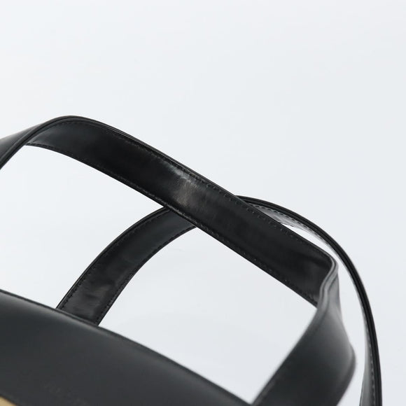 BURBERRY Hand Bag Leather Black Silver Auth 155218