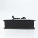 BURBERRY Hand Bag Leather Black Silver Auth 155218-5