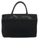 BOTTEGA VENETA Hand Bag Canvas Black Auth 155219-13