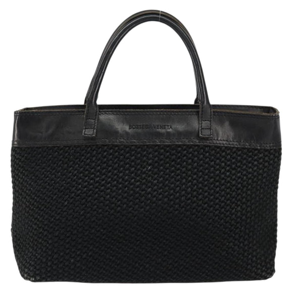 BOTTEGA VENETA Hand Bag Canvas Black Auth 155219