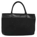 BOTTEGA VENETA Hand Bag Canvas Black Auth 155219-2