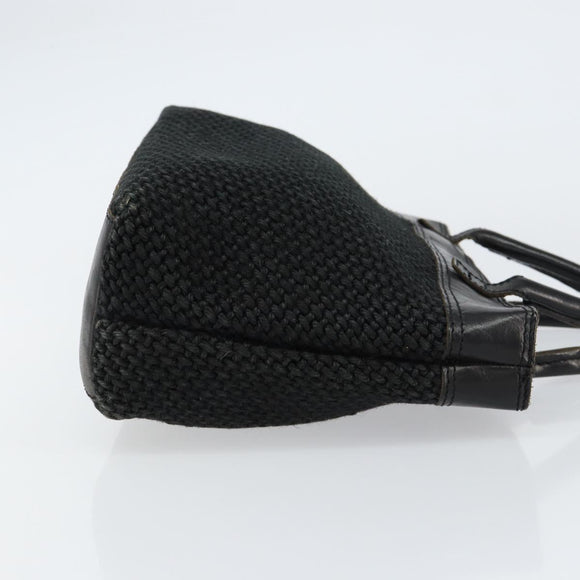 BOTTEGA VENETA Hand Bag Canvas Black Auth 155219