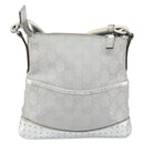 GUCCI GG Canvas Shoulder Bag Silver 147671 Auth 155220-13