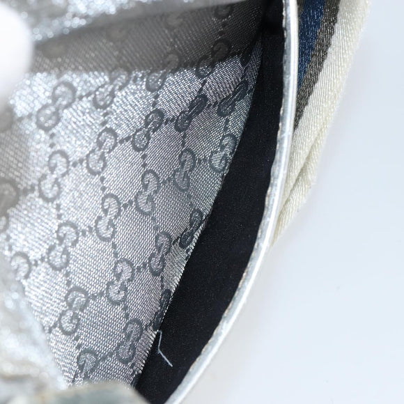 GUCCI GG Canvas Shoulder Bag Silver 147671 Auth 155220