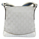 GUCCI GG Canvas Shoulder Bag Silver 147671 Auth 155220-2