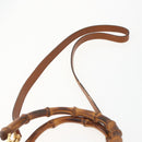 GUCCI Bamboo Hand Bag Leather 2way Brown Gold 000 1274 0290 Auth 155221-10