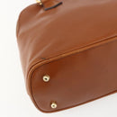 GUCCI Bamboo Hand Bag Leather 2way Brown Gold 000 1274 0290 Auth 155221-13