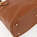 GUCCI Bamboo Hand Bag Leather 2way Brown Gold 000 1274 0290 Auth 155221-15