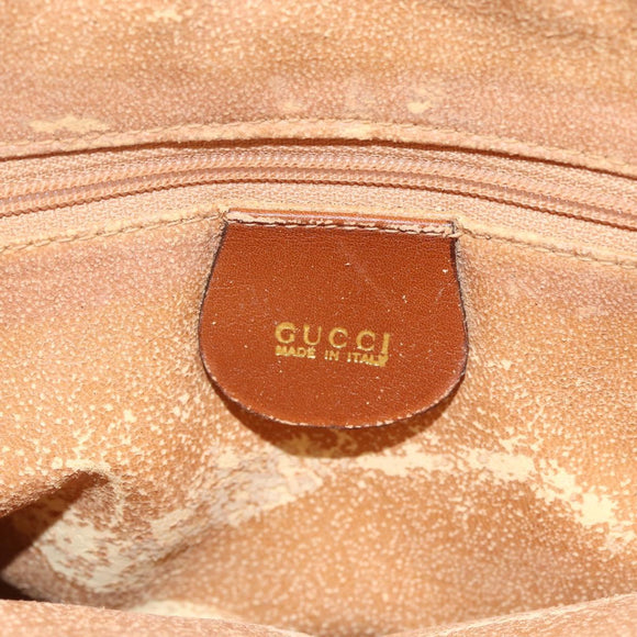 GUCCI Bamboo Hand Bag Leather 2way Brown Gold 000 1274 0290 Auth 155221