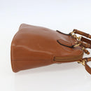 GUCCI Bamboo Hand Bag Leather 2way Brown Gold 000 1274 0290 Auth 155221-5