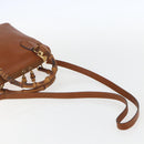 GUCCI Bamboo Hand Bag Leather 2way Brown Gold 000 1274 0290 Auth 155221-9