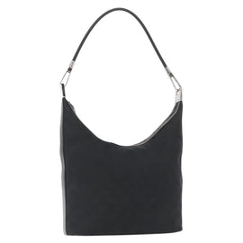 GUCCI GG Canvas Shoulder Bag Black Silver 001 3814 Auth 155222