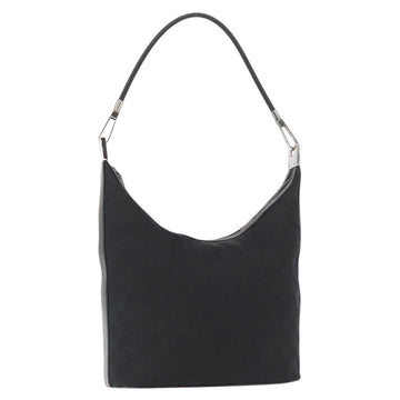 GUCCI GG Canvas Shoulder Bag Black Silver 001 3814 Auth 155222