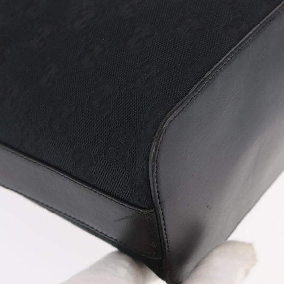 GUCCI GG Canvas Shoulder Bag Black Silver 001 3814 Auth 155222