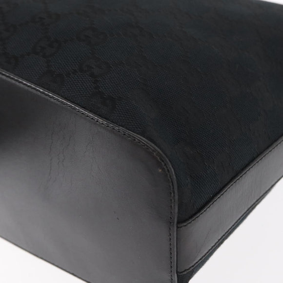 GUCCI GG Canvas Shoulder Bag Black Silver 001 3814 Auth 155222