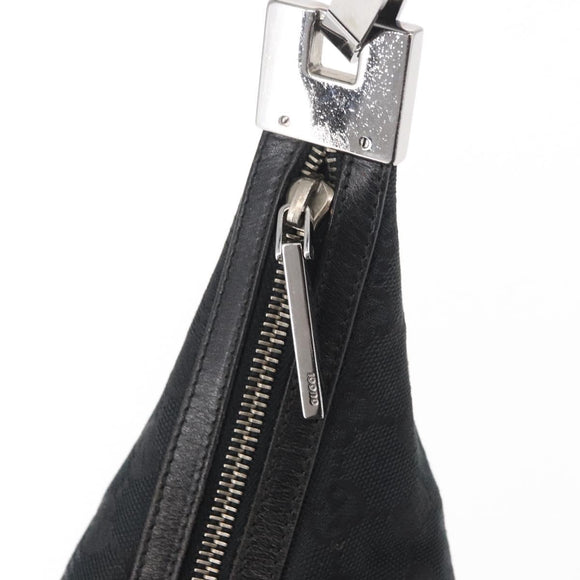 GUCCI GG Canvas Shoulder Bag Black Silver 001 3814 Auth 155222