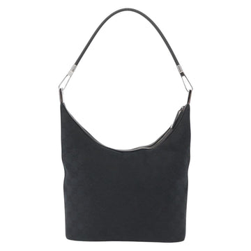 GUCCI GG Canvas Shoulder Bag Black Silver 001 3814 Auth 155222 - 0