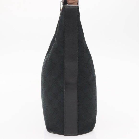 GUCCI GG Canvas Shoulder Bag Black Silver 001 3814 Auth 155222