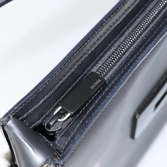 GUCCI Interlocking Hand Bag Leather Black 001 3066 Auth 155223