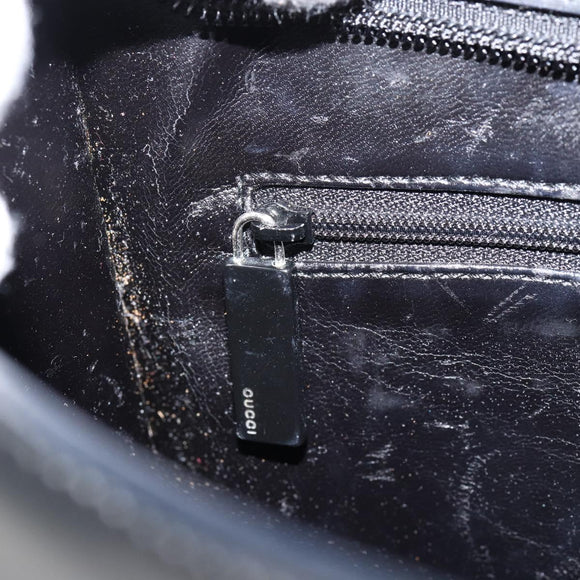 GUCCI Interlocking Hand Bag Leather Black 001 3066 Auth 155223