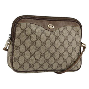 GUCCI GG Supreme Shoulder Bag PVC Beige Gold 97 02 068 Auth 155224