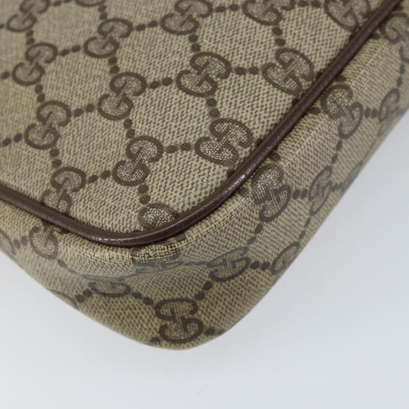 GUCCI GG Supreme Shoulder Bag PVC Beige Gold 97 02 068 Auth 155224