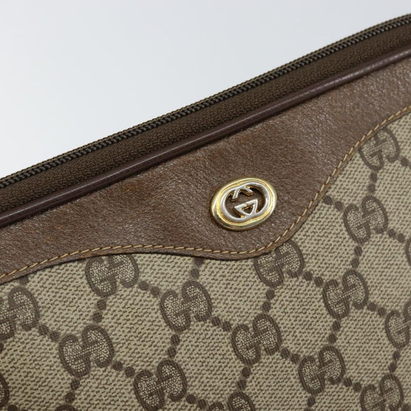 GUCCI GG Supreme Shoulder Bag PVC Beige Gold 97 02 068 Auth 155224