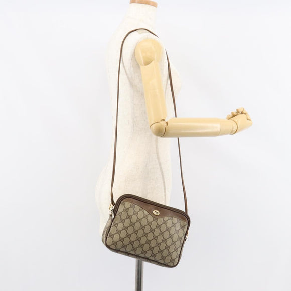 GUCCI GG Supreme Shoulder Bag PVC Beige Gold 97 02 068 Auth 155224