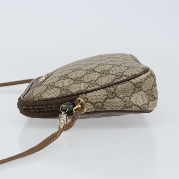 GUCCI GG Supreme Shoulder Bag PVC Beige Gold 97 02 068 Auth 155224