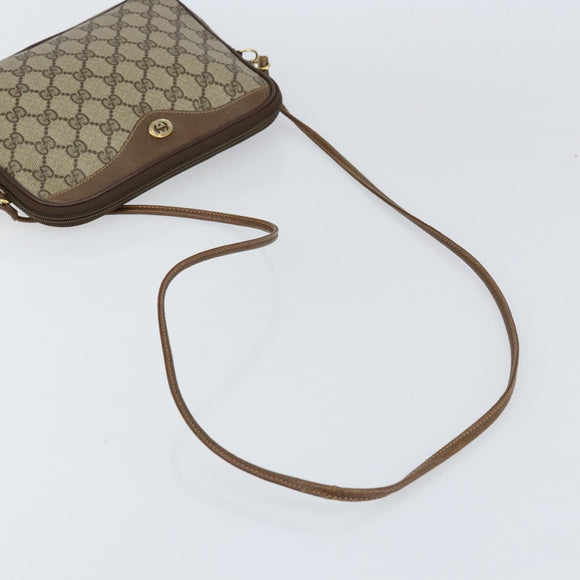 GUCCI GG Supreme Shoulder Bag PVC Beige Gold 97 02 068 Auth 155224