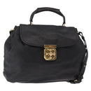 Chloe Elsie Hand Bag Leather 2way Black Gold Auth 155225-1