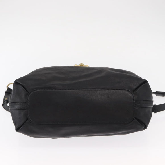 Chloe Elsie Hand Bag Leather 2way Black Gold Auth 155225