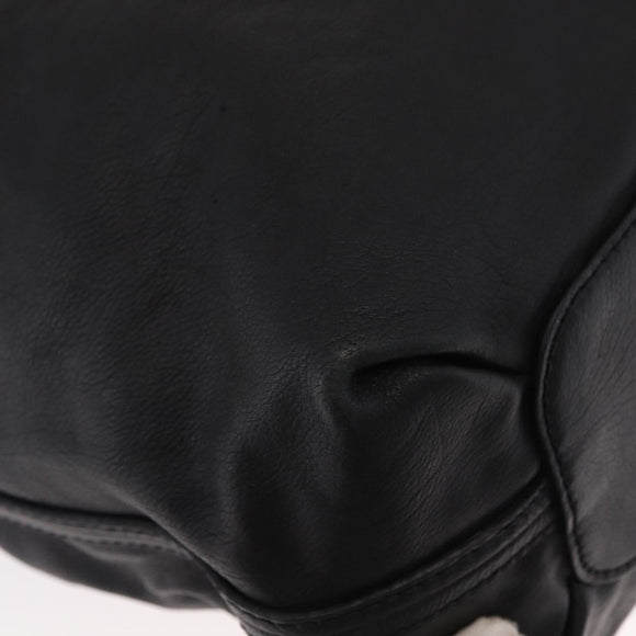 Chloe Elsie Hand Bag Leather 2way Black Gold Auth 155225