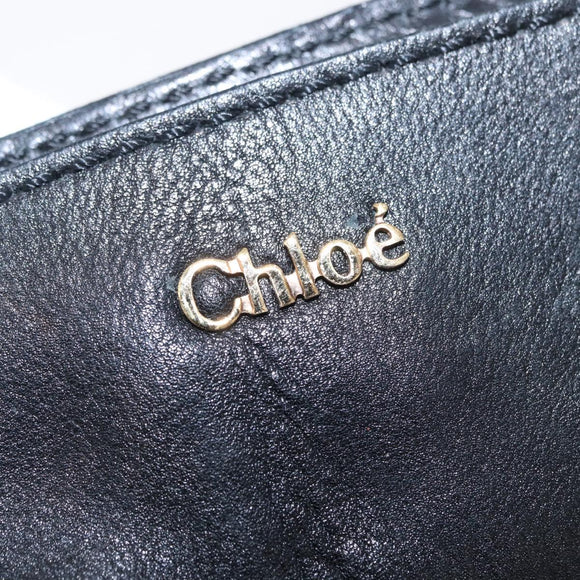 Chloe Elsie Hand Bag Leather 2way Black Gold Auth 155225