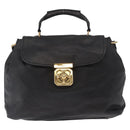 Chloe Elsie Hand Bag Leather 2way Black Gold Auth 155225-2