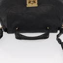 Chloe Elsie Hand Bag Leather 2way Black Gold Auth 155225-6