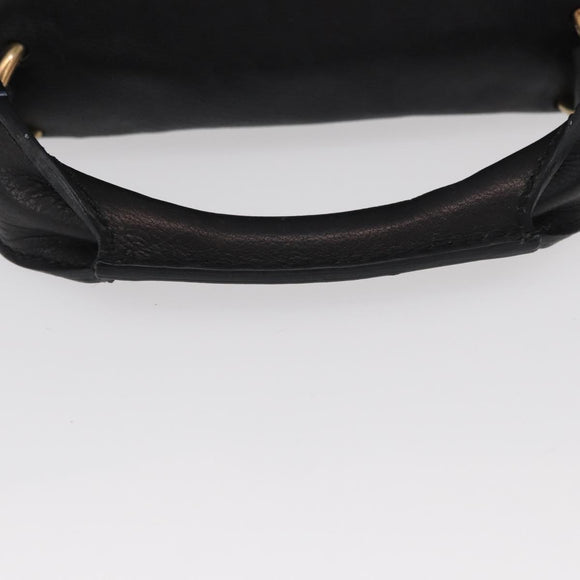 Chloe Elsie Hand Bag Leather 2way Black Gold Auth 155225