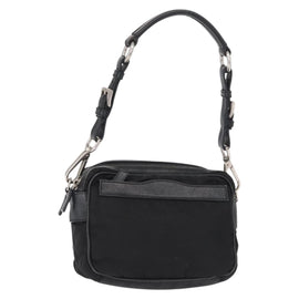 PRADA Shoulder Bag Nylon Black Silver Auth 155226