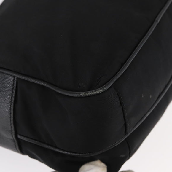 PRADA Shoulder Bag Nylon Black Silver Auth 155226